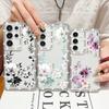 Diamantrahmen Klare Handyhülle Für Samsung S25 Edge S24 FE S23 Ultra S22 A56 A36 A16 A15 A55 A35 Blumenmuster Weiches Silikon Stoßfeste Bumper Abdeckung