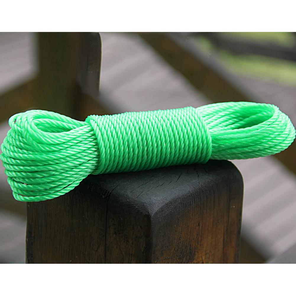 10m/20m Colored Nylon Rope Climbing Traction Tying Shade Net Rope Clothesline Garden Supplies