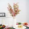 1PC Artificial Eucalyptus Leaves Branch with Red Berries Xmas Tree Ornaments DIY Gifts Accessories for Home Room Office Decor