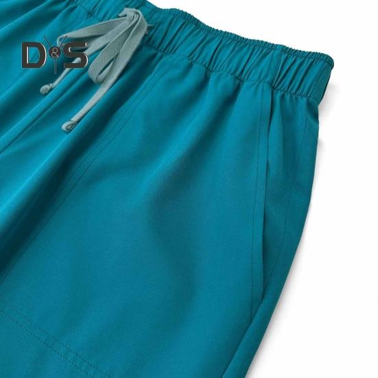 2Pcs Nurse Uniform Scrubs Set for Nurse Doctor Hospital Staff Jogger Suit with Multi Pocket Top Pants Stretchy Comfortable Workwear for Medical