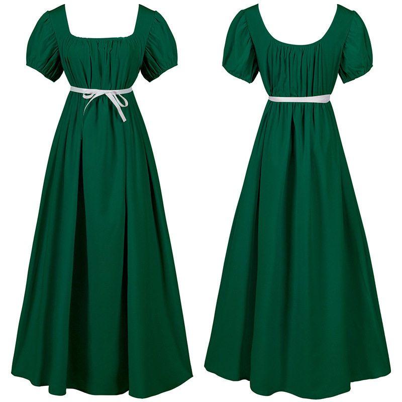 Long European and American Medieval Retro Women's High Waist Dance Dress Cosplay Dress Medieval Dress.