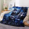1 Stück Benutzerdefinierter Name Wolfsfamilie Mondnacht Gemustert Flanelldecke Geeignet für Alle Jahreszeiten für Heimdekoration Wärme und Komfort Geschenke Feiertagsgeschenk_lx