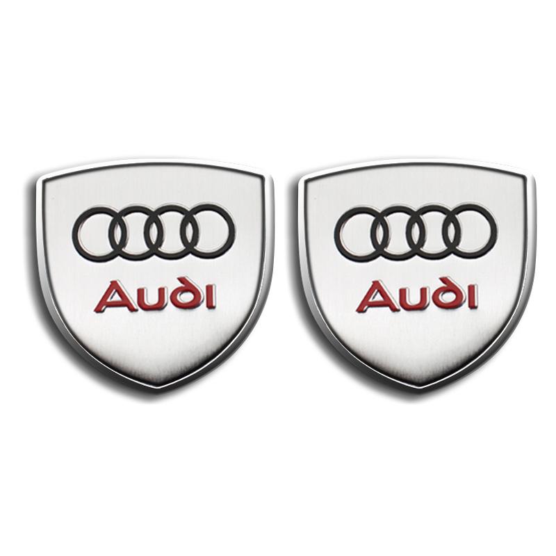 1/2 stk Metall Bil Skjold Logo Side Karosseri Bakluke Klistremerke For Audi A1 A3 A4 A5 A6 B5 B6 B7 B8 C5 C6 C7 A7 A8 Q3 Q5 Q7 TT 8V Dekal