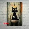 Vintage Black Cat Metal Wall Art Home Decor Poster