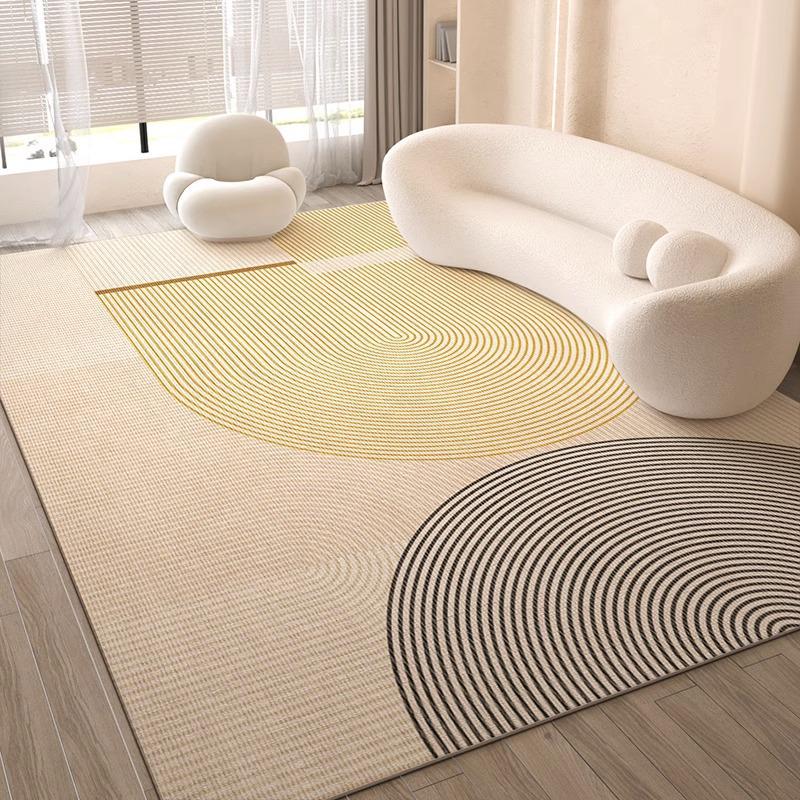 Cream-Style Luxury Carpet for Living Room: Elegant, Durable, and Easy-to-Clean Floor Mat.