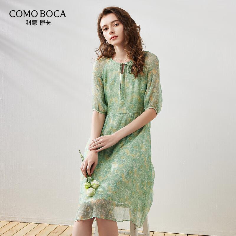 Women s Floral Print Mulberry Silk Dress M