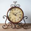 European Style Wrought Iron Mute Desk Clock, Creative Retro Living Room Decorative Table Clock, Home Decoration