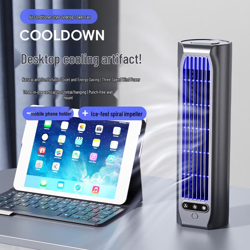 Wall-Mounted Fan for Kitchen, Bathroom, and Bedroom - No-Drill Installation