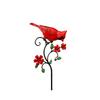 Wrought Red Bird Garden Stake - Rustic Outdoor Yard Decoration for and Patio