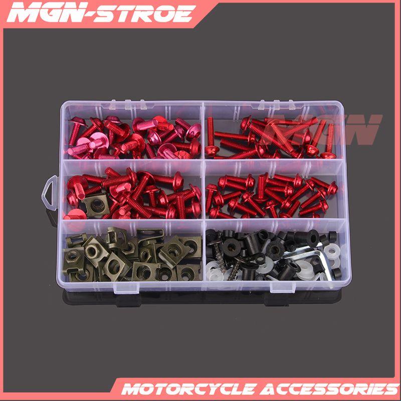 Kit de 201 vis et boulons en aluminium pour carénage d'accessoires de moto Compatible avec YZF 600 1000 R1 R6 R3 R15 R25 T-MAX 530 TMAX 500