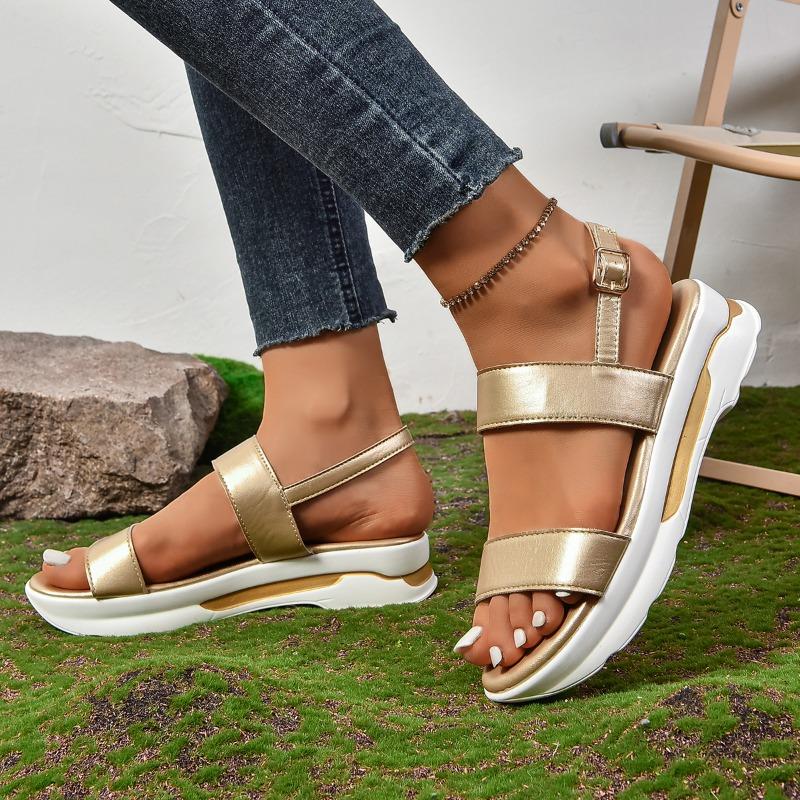 Sandale de damă cu platformă nouă pentru vară, pantofi cu pană, sandale de damă cu toc platformă, sandale de lux de vară