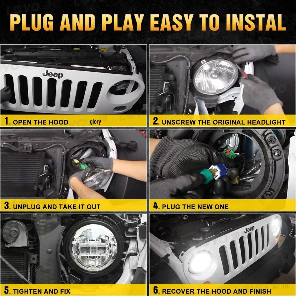 7" Wrangler JK LED King Kong Front Headlight for Jeep