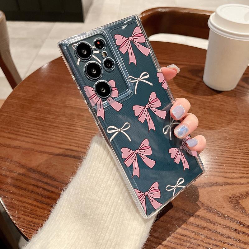 

Cartoon Cherry Pattern Phone Case For Samsung Galaxy S26 S25 S24 S23 Ultra S26 S22 Plus S24 S21 FE S25 Edge Clear TPU Soft Cover Galaxy S26