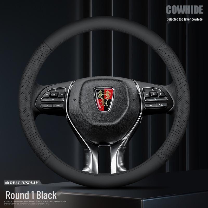 Genuine Leather Steering Wheel Cover for Roewe RX5/I5/I6/RX8/RX3/Ei5/Ei6/New Energy