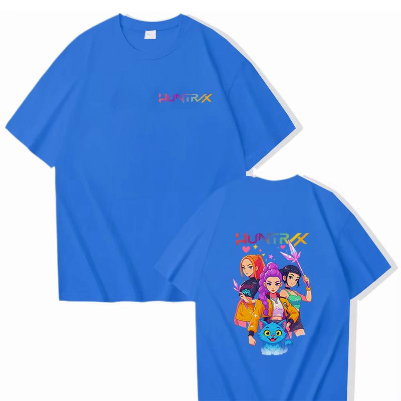 K-POP Demon Hunter Women's Style Sportswear Casual Shirt Men's New Summer T-Shirt Girls' Round Neck Short Sleeve Cartoon Print