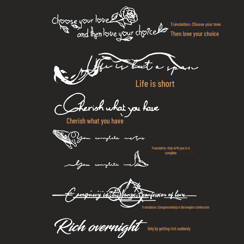 

Водонепроницаемые наклейки для татуировок с английскими буквами — полуперманентные и стильные для руки или ключицы