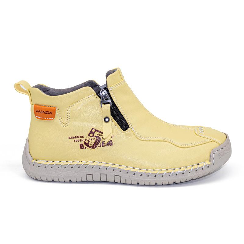 Women's Plus Size Soft Sole Ankle Boots - Spring Hand-Stitched Martin Style Casual Mom Shoes