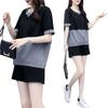 Fashionable short-sleeved plus-size suit for women in summer, loose slimming shorts, age-reducing belly-covering casual two-piece set