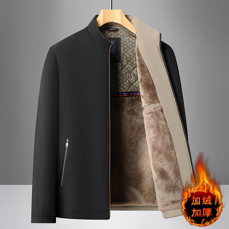 Middle-aged stand-up collar jacket top