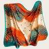 Hangzhou Silk Satin Brocade Scarf 110x110: Versatile Large Silk Feel Shawl for Air Conditioning