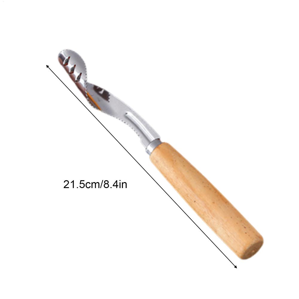 Corer Tool Kitchen Stainless Steel Pear Pitter Anti-Slip Manual Kitchen Corer with Wood Handle for Fruit Slicing Cooking Salad