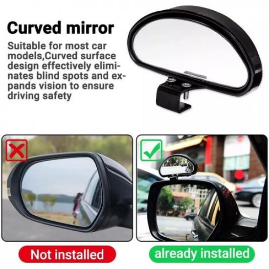 2Pack Adjustable Wide Angle Side Rear View Blind Spot Mirror Car Auto Universal
