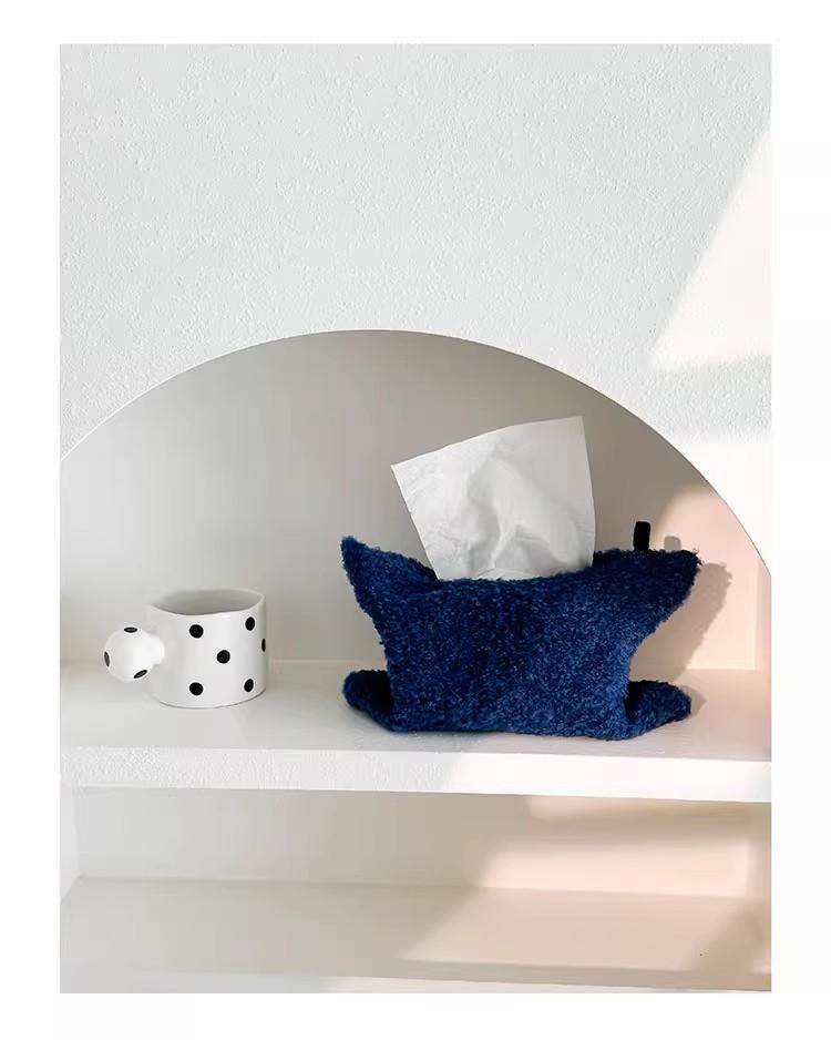 Nordischer Stil Wolle Gestrickt Taschentuchbox Auto Innenraum Dekoration Heimdeko Milchweiß Stoff Taschentuchhalter Hängende Tasche
