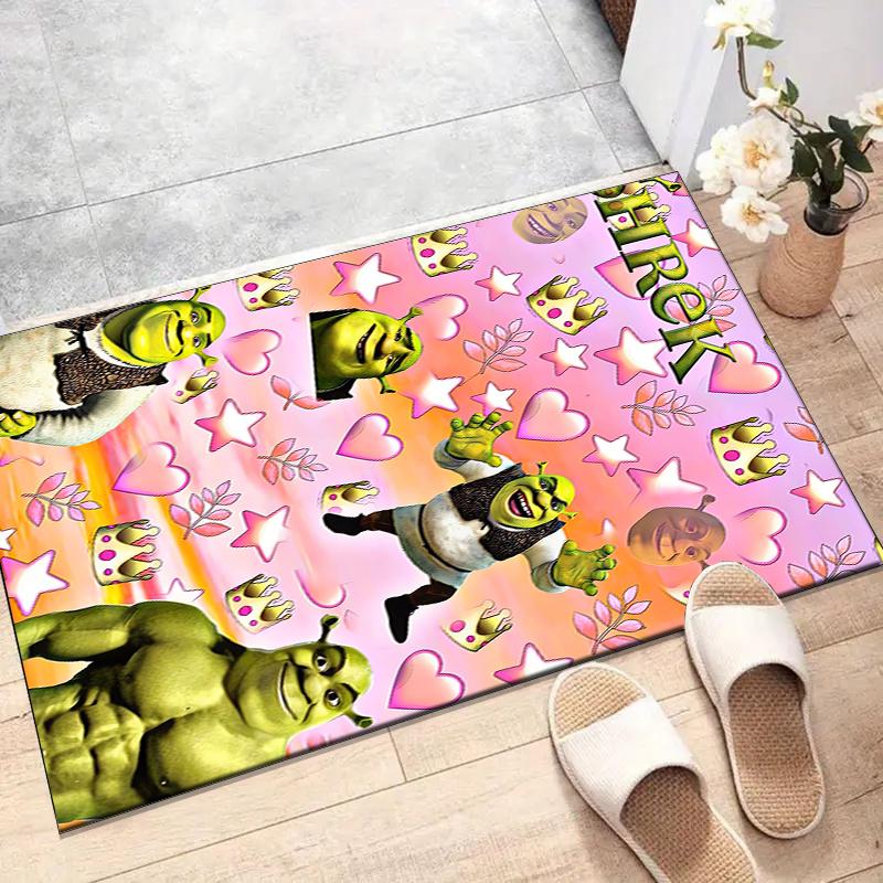 Shrek Polyester Teppich, Weiche Indoor Matte für Bürostuhl, Wohnzimmer, Schreibtisch - Dekoratives Home Office Teppich Design