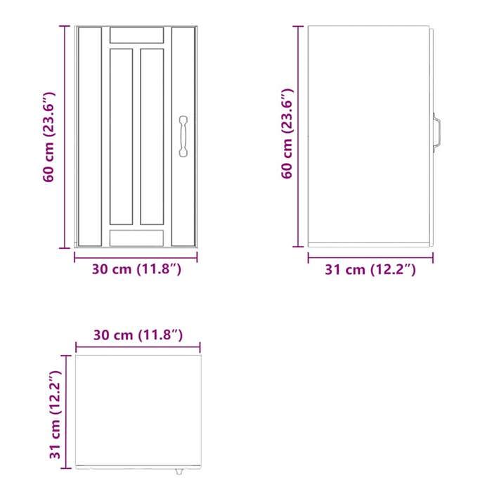 VidaXL Armoire murale de cuisine Lucca sonoma gris bois ingénierie, meuble mural de cuisine, armoire pour mur de cuisine, 853783