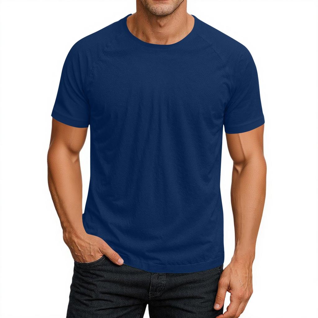 Men's Round Neck Raglan Short Sleeve Top T-shirt