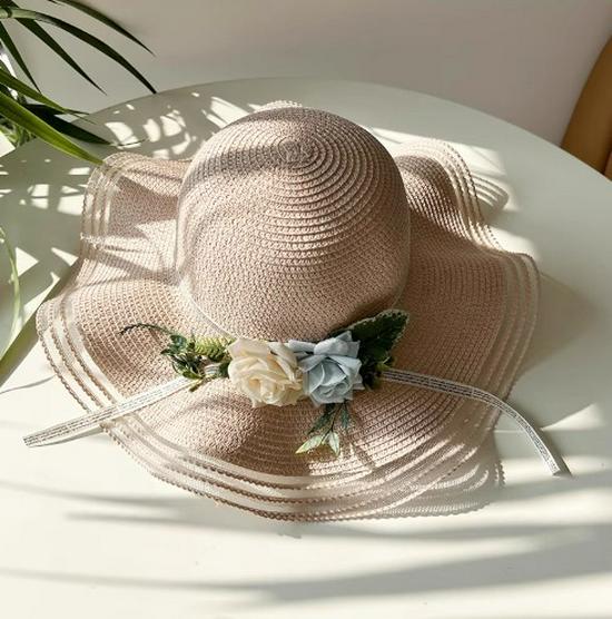 Women's Summer 2025 Wide Brim Beach Straw Hat - New Style Sun Hat