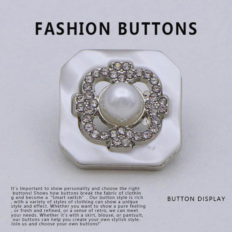 

10 шт. перламутровых пуговиц, инкрустированных бриллиантами, женский высококачественный свитер, нежный кардиган, кашемировая одежда, металлические пуговицы Silver * 15MM
