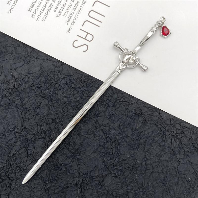New Antique Metal Sword Hairpin Women's Fashion Chinese Simple and Creative Pan Hairpin Jewelry Temperament Headwear Accessories