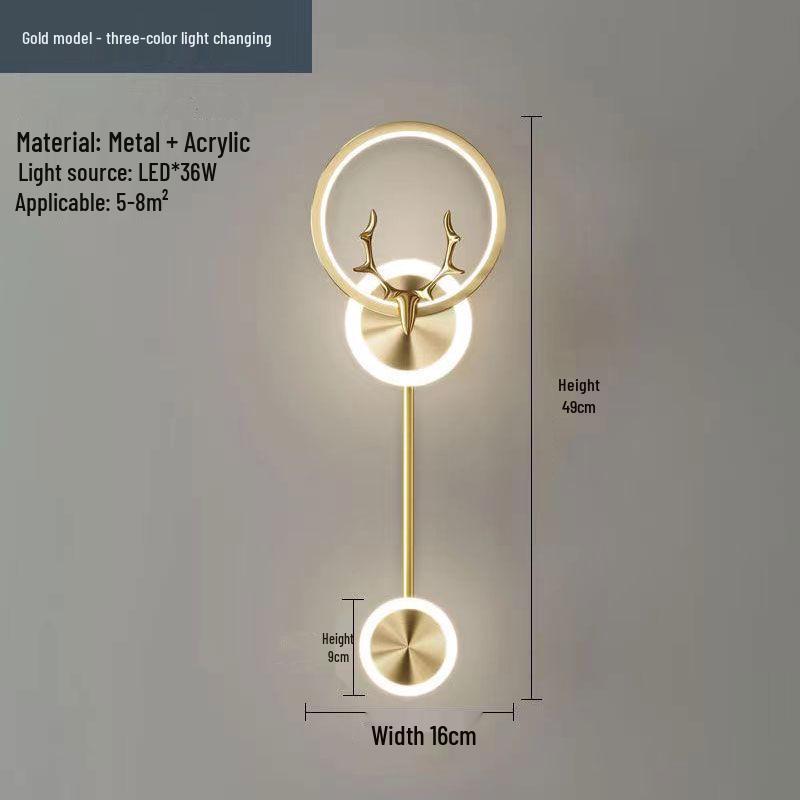 Nordic Deer Head Wall Lamp: Modern Minimalist Light for Bedroom, Corridor, Stair, or Living Room