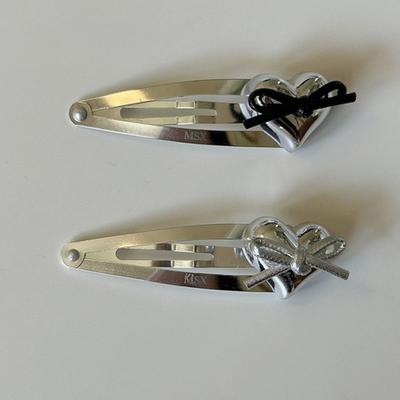 Mosxe Heart & Ribbon Hair Pin (2color/2pices Set)