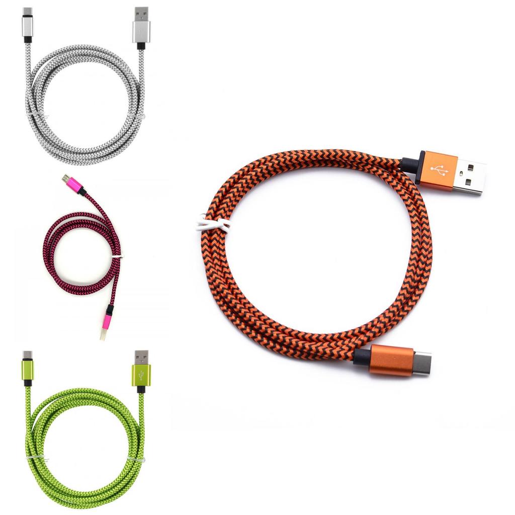 Fast Charging Data Cable With Aluminum Alloy Nylon Braided For Android Devices And Smartphones