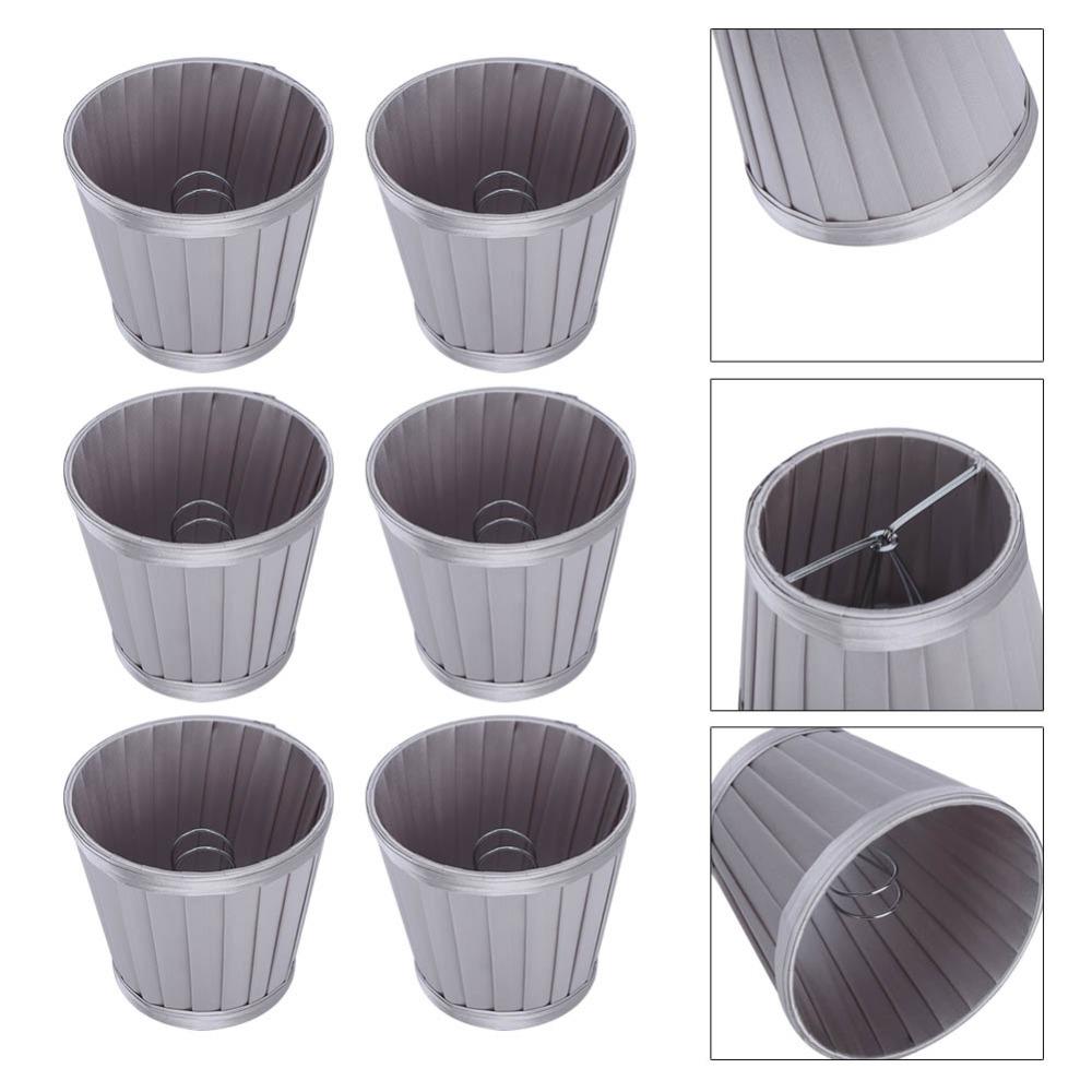 6PCS Clip On Design Lamp Cover 4.3 inch Height Small Lamp Shades Unique Lampshade Table Lamp