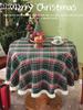 Christmas Plaid Striped Tassel Tablecloth Classic Red Green American Vintage Luxury Party Decoration