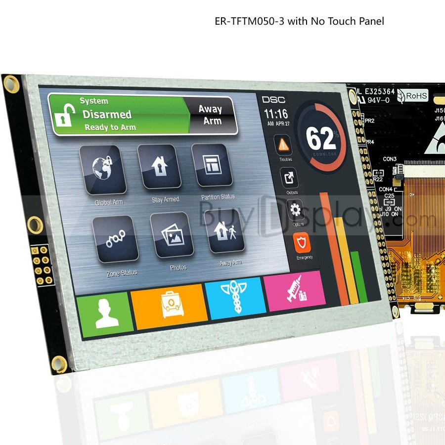 

5 TFT LCD Color Display with RA8875 Controller, Serial Port, & Optional Touchscreen