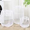 Dirty Clothes Basket Large Capacity Mesh Laundry Basket  BathroomCloth MeshStorage BagFrame Bucket Organizers Storage Pouch