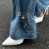 Heart Pearl Bow Brooch Detachable Tassel Fixed Clothes Pin Waist Buckle Button Clasps Trouser Leg Decorative Brooch