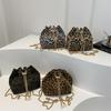 Stylish Casual Commute Chain Crossbody Bucket Bag Women Leopard Print Fall Winter