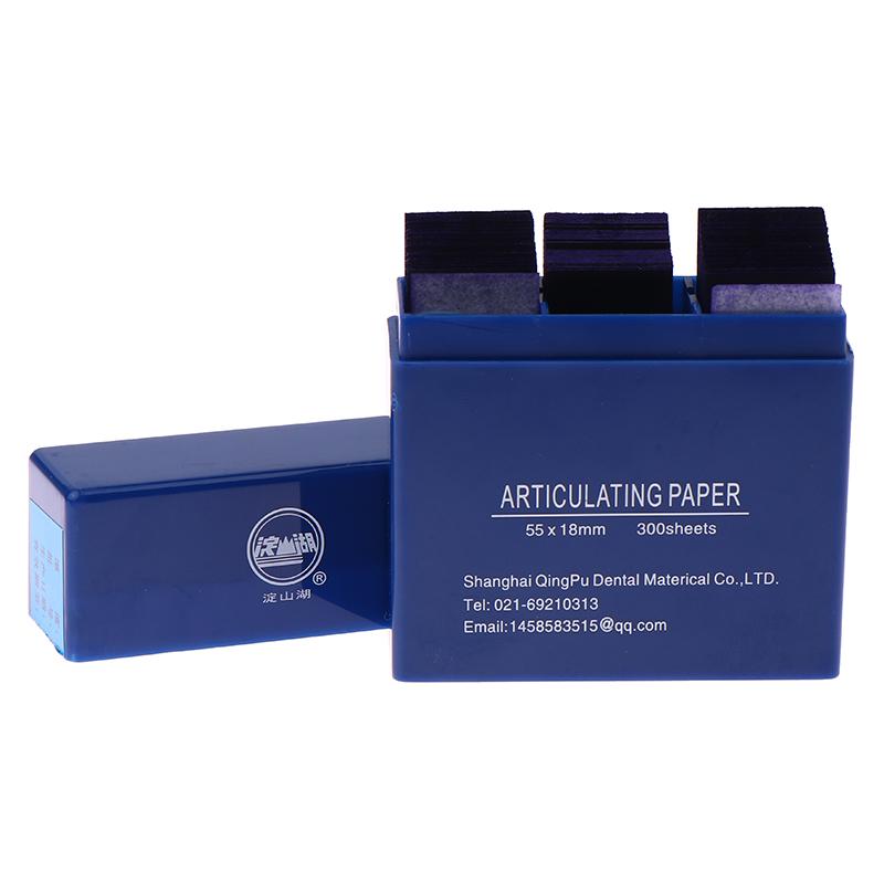

300 листов Стоматологическая артикуляционная бумага 55*18 мм Синяя Красная Полоски для прикуса Уход за зубами полости рта Отбеливание Стоматологический протезный материал синий