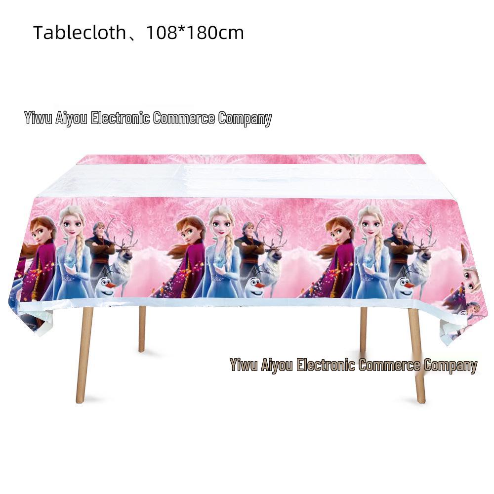 Pink Frozen Elsa Birthday Party Tableware Set: Plates, Napkins, and Decorations