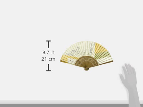 Yamamoto Jin Shoten Japanese Goods Kyoto Accessories Folding Fan [Kyosai] Choju Jinbutsu Giga B Mustard Approx. 21cm