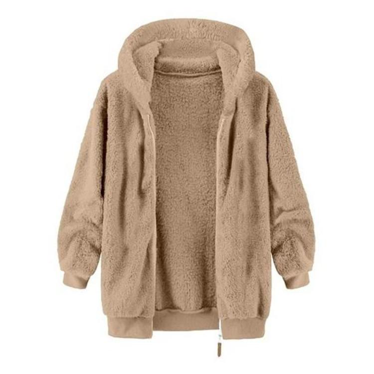 Men Winter Warm Fleece Hooded Jacket Zip Up Sweatshirt Soft Breathable Coat Casual Outdoor Sports Daily Use Outerwear