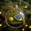 Vtipné 3D ozdoby na vánoční stromek ve tvaru sportovních míčů, mikroscéna, sportovní sváteční ozdoba, čirá koule