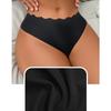 Women's Seamless Solid Color Briefs Low-Rise Nylon Underwear with Hollow Wave Waist Adhesive Tape