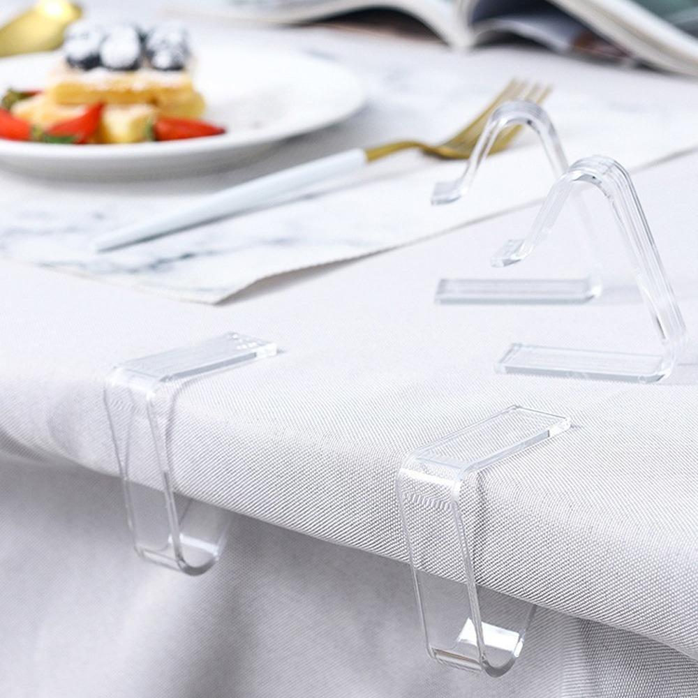 Neue 8 Stück Tischdeckenklammern Transparente Fixierklammern Haushalts-Tischdeckenhalter Kunststoffstopper Unsichtbare Anti-Rutsch-Tischklammern
