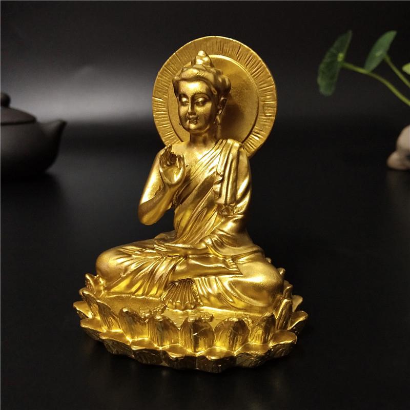 Golden Buddha Statue Hindu God Sculpture Figurines Ornaments Resin Craft Lucky Gifts Wealth For Home Decoration Buddha Statues